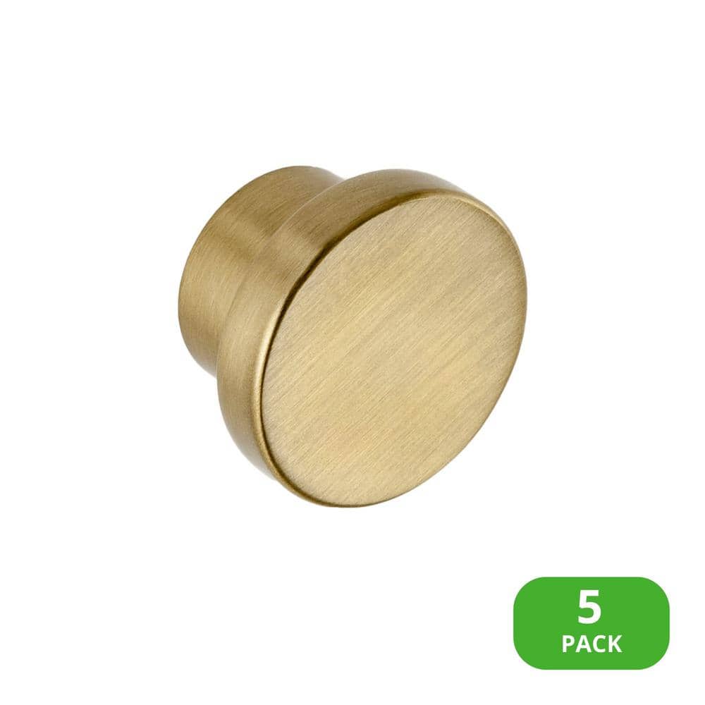 5-Pack Ethan 1-1/4 in. (32 mm) Modern Satin Brass Round Cabinet Knob price history on PriceWatchPro