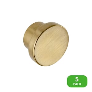 Ethan 1-1/4 in. Satin Brass Cabinet Knob (5-Pack)