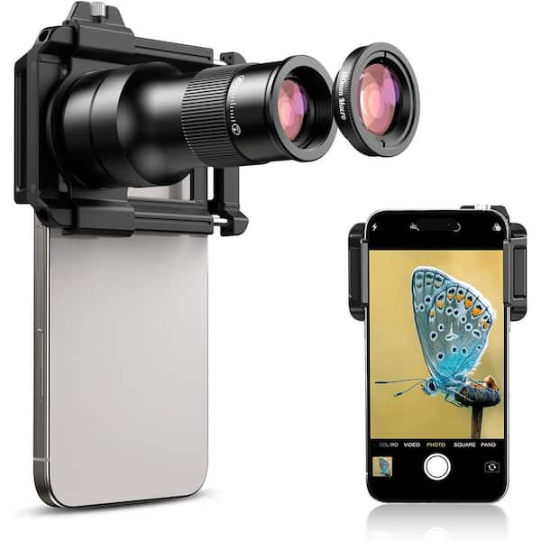 OBJLGEV 2 in 1 Phone Camera Lens Kit with 6X Telephoto and 150 mm Macro Lenses Universal Clip for iPhone and Android