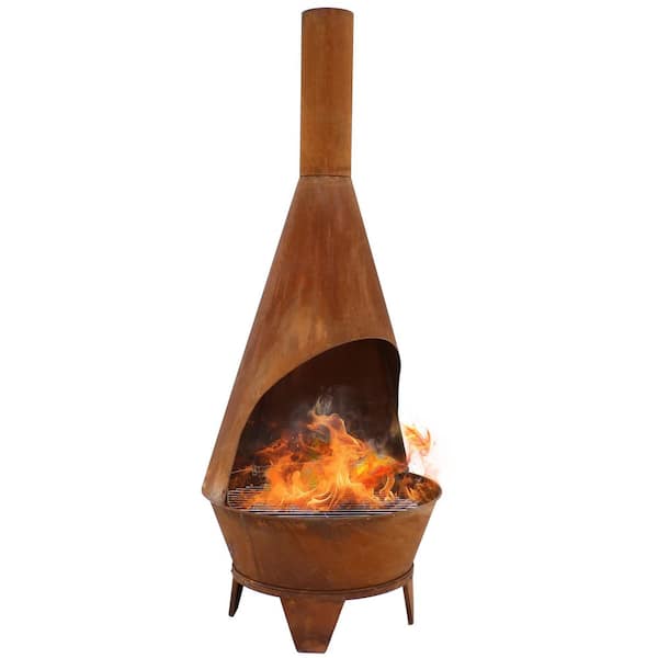 Sunnydaze 75 in. Rustic Chiminea Wood-Burning Fire Pit