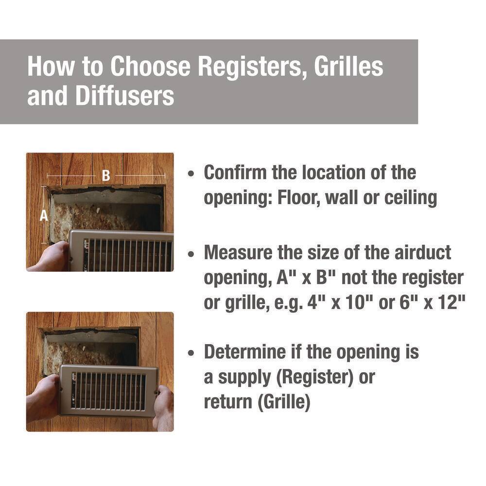 Brown Steel Floor Register with Louvered Design, 4x8 Inch
