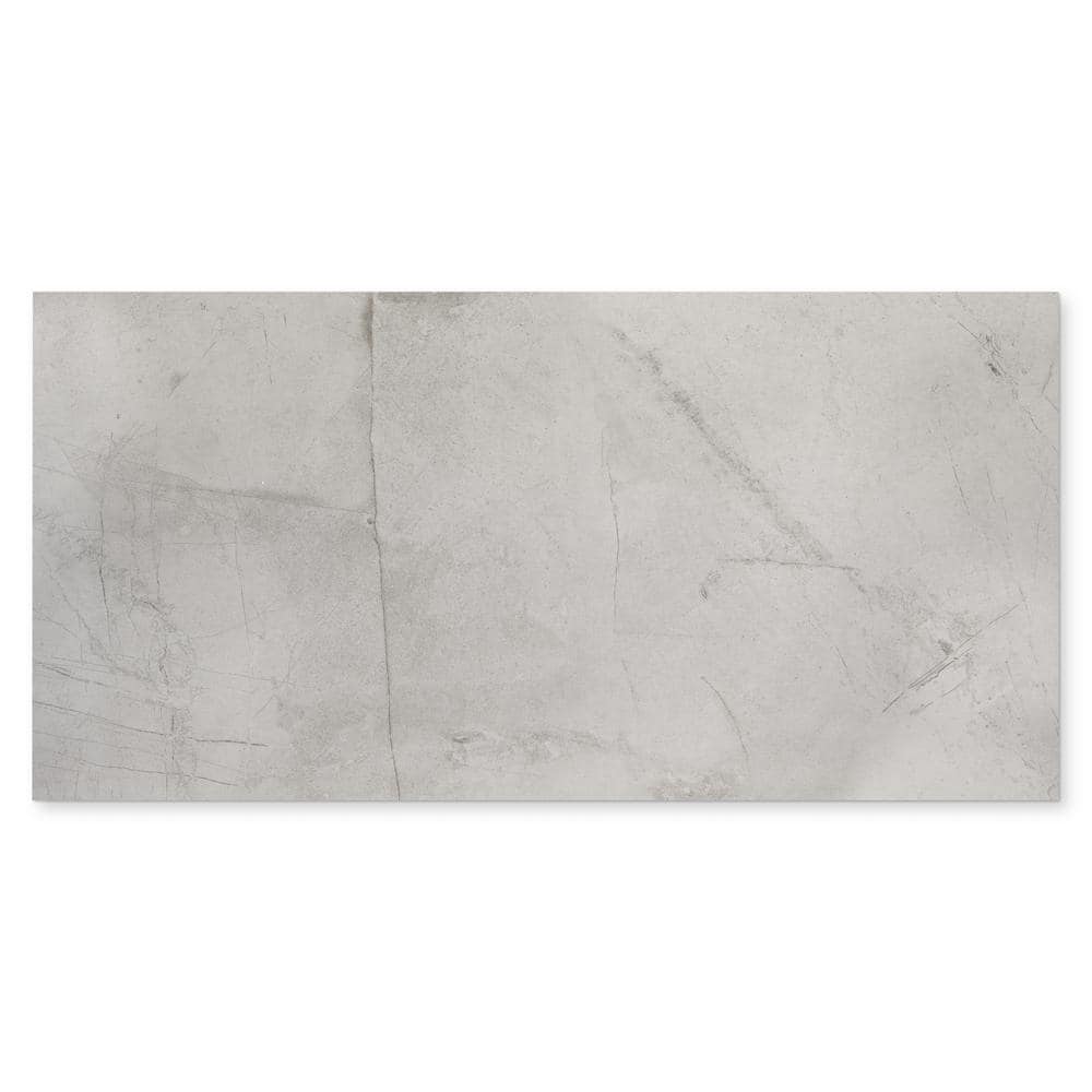 Pierre 12x24 Light Grey Polished Porcelain Wall and Floor Tile