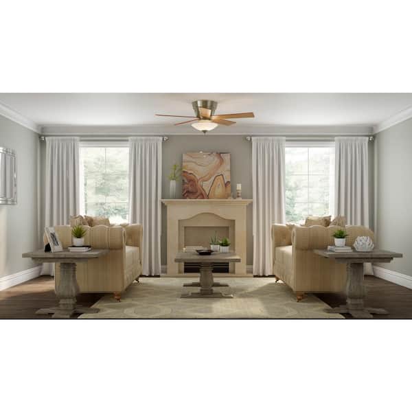 Hampton Bay - Andross 48 in. Indoor Brushed Nickel Ceiling Fan with Light Kit