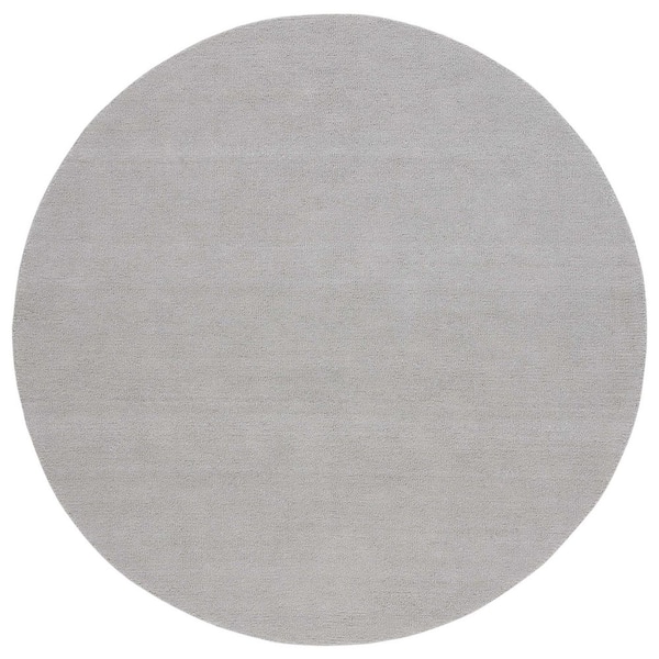 Outdoor Micro-Loop Gray 6 ft. x 6 ft. Solid Indoor/Outdoor Round Area Rug