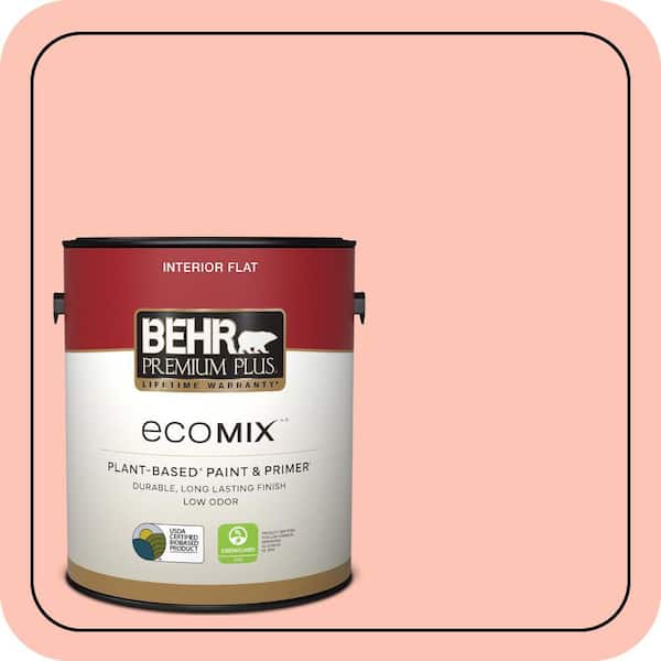 1 gal. #190A-3 Salmon Peach Flat EcoMix Plant-Based Interior Paint & Primer