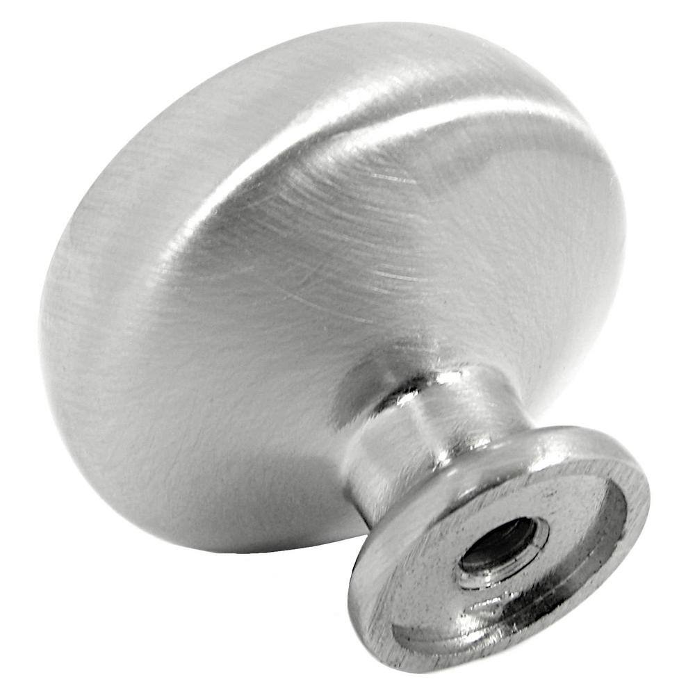 Darlington Round Satin Nickel Cabinet Knob with Mounting Hardware