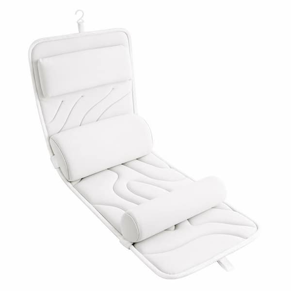Ultra Soft Full Body Bath Pillow with Lumbar Support and Secure Suction Cups, 49 in. Length Tub Cushion