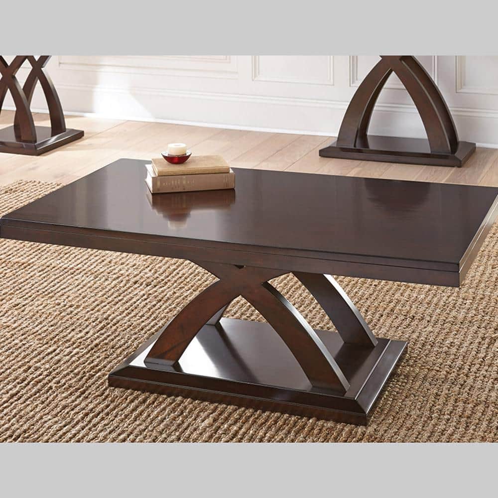 Jocelyn Espresso Cherry Rectangular Wood Cocktail Table
