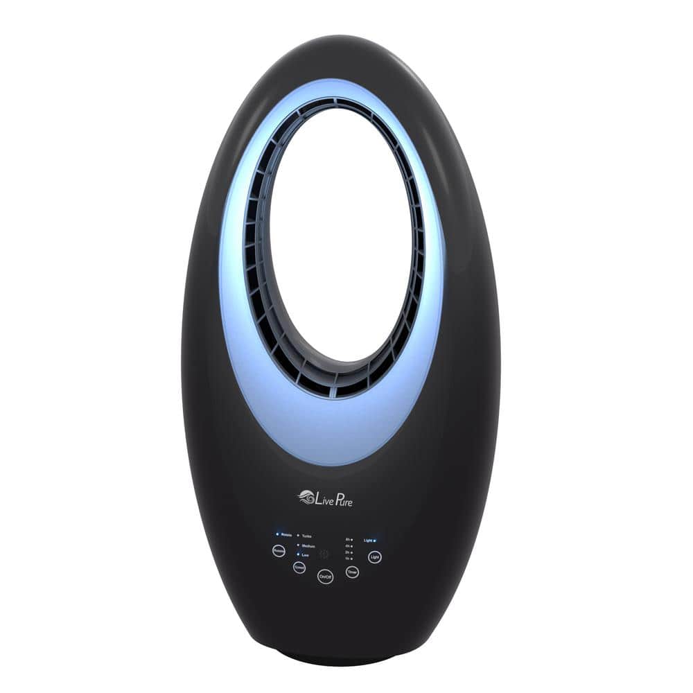 Black Bladeless Remote Controlled Oscillating Pedestal Fan