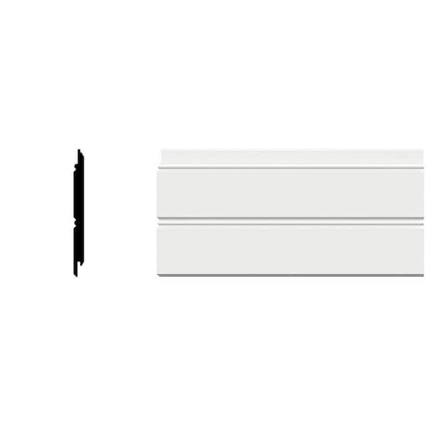 Ekena Millwork 5-3/4 in. x 1/2 in. x 96 in. Reversible Beaded Plank Moulding, PVC