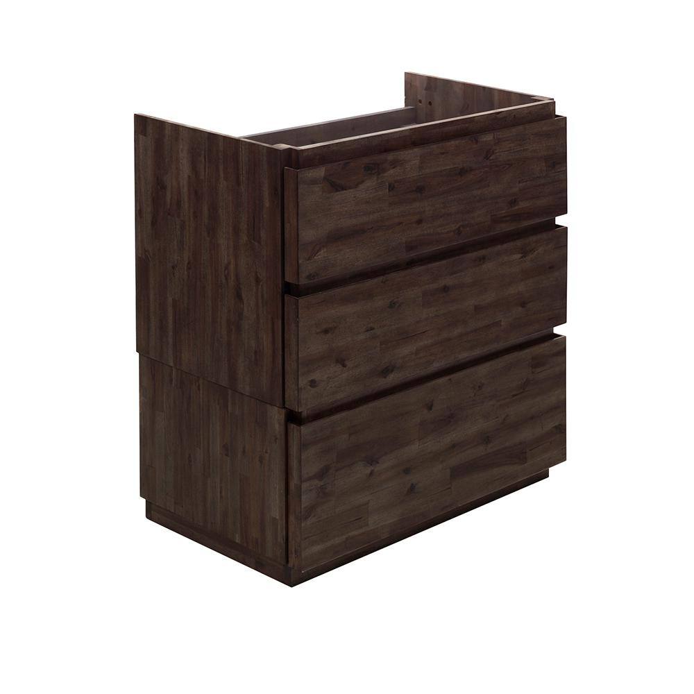 Formosa 29" Dark Brown Acacia Wood Freestanding Vanity Base