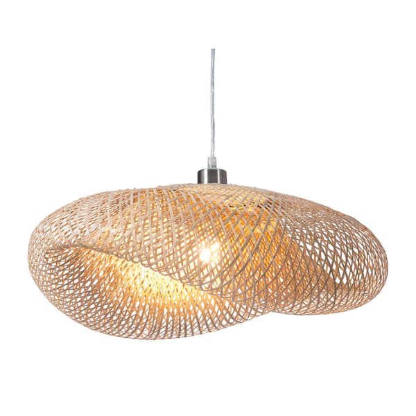 ZUO Weekend 1-Light Natural Pendant with Polyester Shade