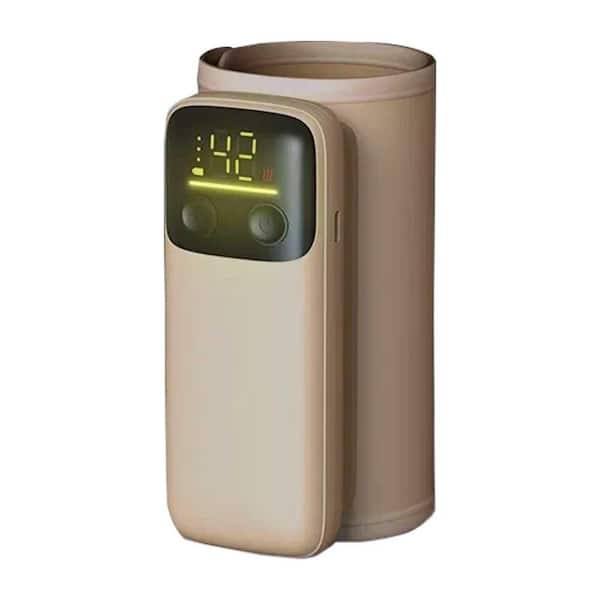 Portable Bottle Warmer, Baby Milk Warmer with Night Light and 6 Heating Levels for Home Travel, Beige