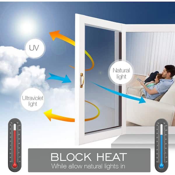 HIDBEA 17.5 in. x 78 in. One Way Heat Control Privacy Window Film, Black-Silver