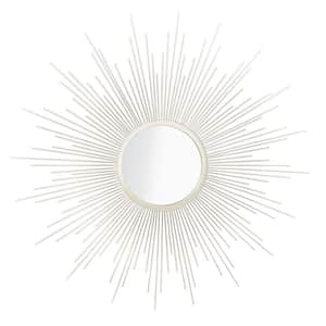 Alves Sunburst 30 in. X 30 in. Champagne Framed Mirror