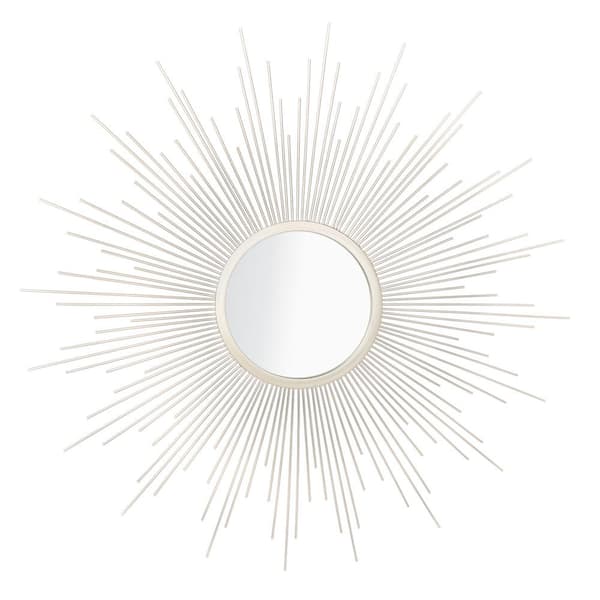 SAFAVIEH Alves Sunburst 30 in. X 30 in. Champagne Framed Mirror