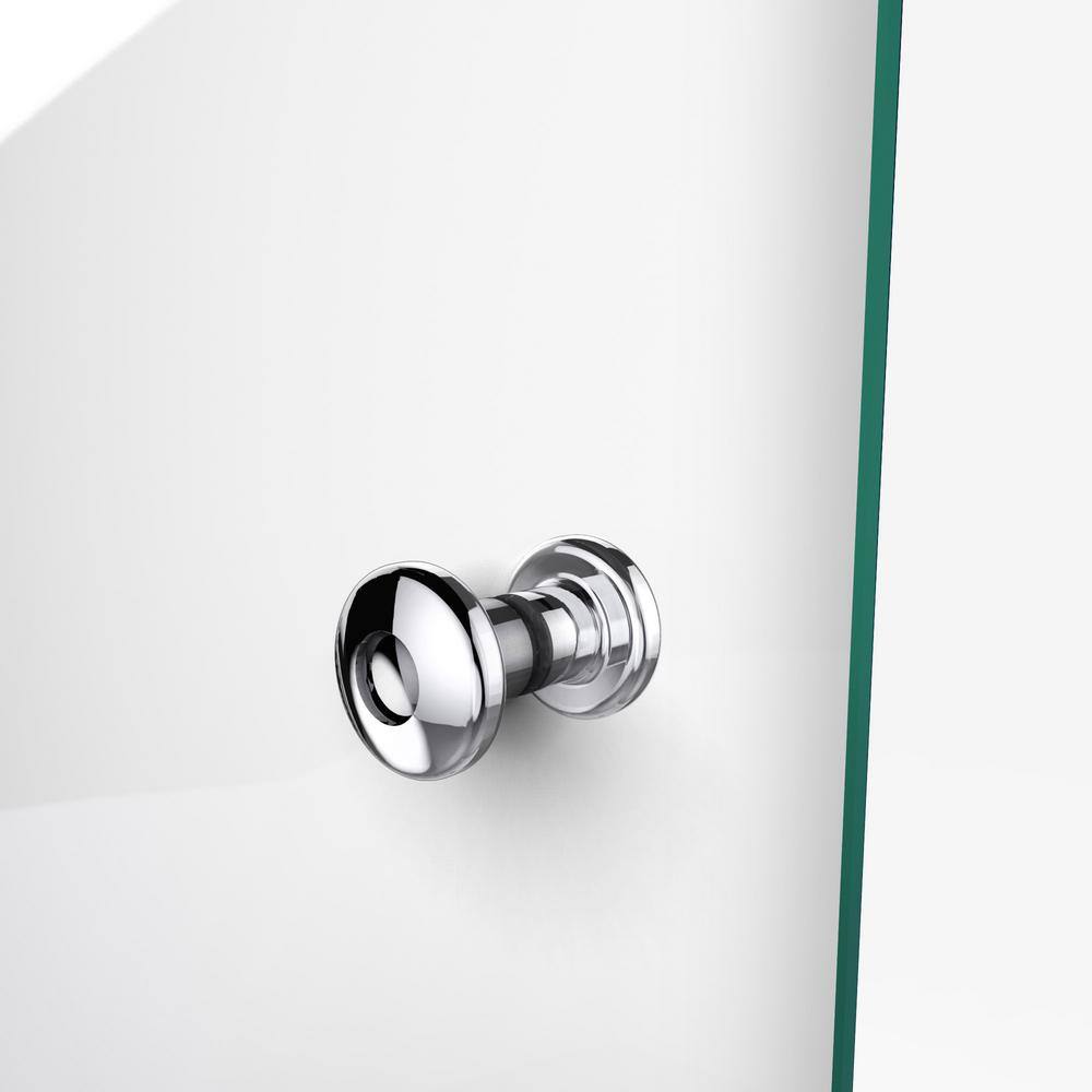 Aqua Fold 32" Chrome Frameless Hinged Shower Kit with Clear Glass