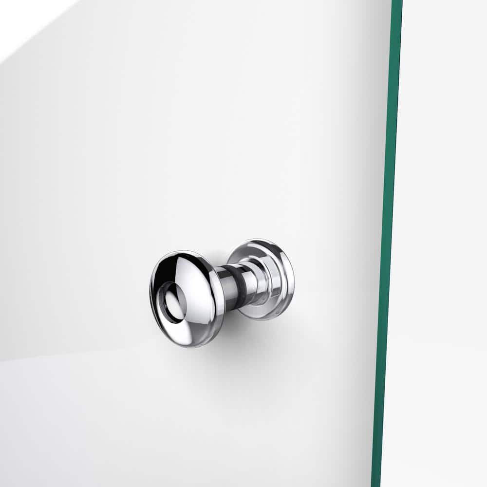 Aqua Fold 36" Frameless Chrome Shower Kit with Clear Glass