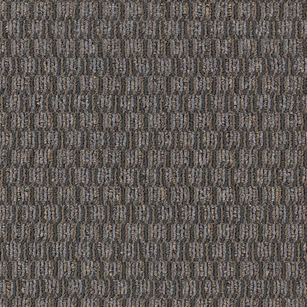 TrafficMaster Social Network II  - Pewter - Blue 21 oz. Nylon Loop Installed Carpet