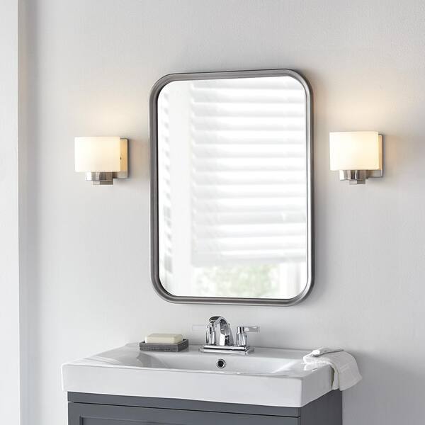 Home Decorators Collection 21 In W X 29 H Framed Rectangular Anti Fog Bathroom Vanity Mirror Silver 45381 The Depot Anti Fog Bathroom Vanity Mirror, Home Depot Bathroom Mirror Vanity