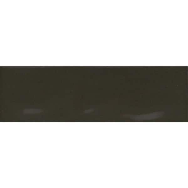 EMSER TILE Passion Nero 3 in. x 8 in. Glossy Porcelain Wall