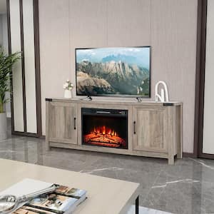 62'' Farmhouse TV Stand Entertainment Center for TVs up to 70 Inches Natural