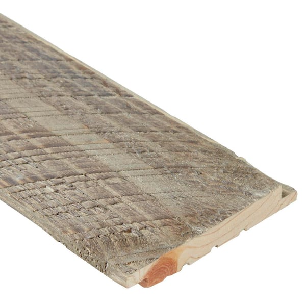 Unbranded Ghost Wood 6 in. x 144 in. Wood Silver City Shiplap Siding
