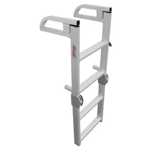 Aluminum 4-Step Compact Folding Pontoon Boarding Ladder