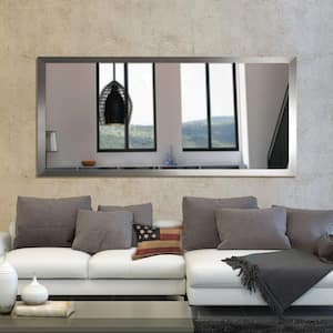 Oversized Rectangle Silver Modern Mirror (72 in. H x 39 in. W)