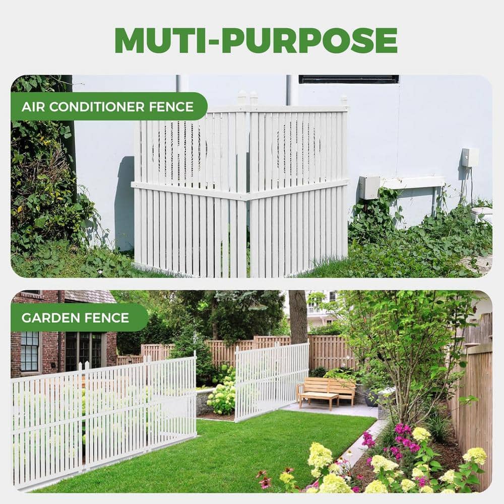48" White Vinyl Privacy Fence Panels for Outdoor Use