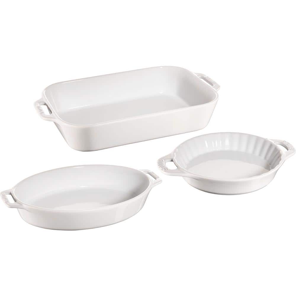 Staub Ceramic 2-pc Rectangular Baking Dish Set - White, 2-pc