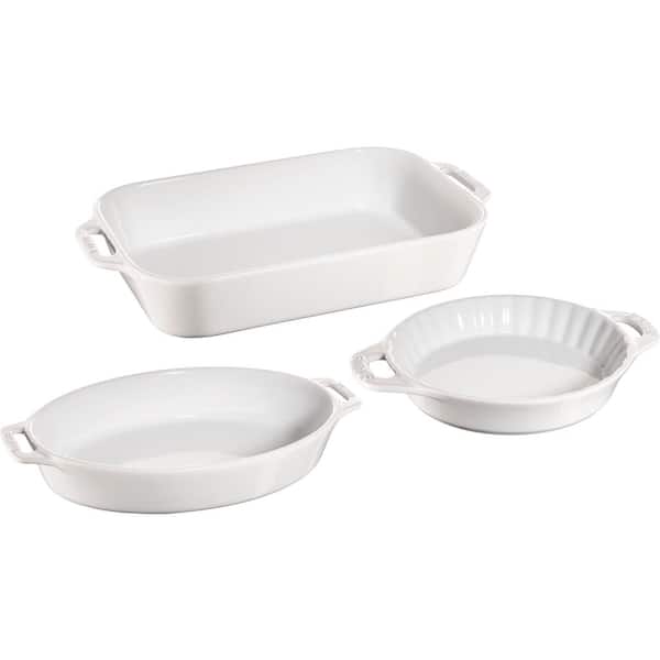 Ceramic Bakeware Set, Casserole Baking Dish Ceramic 3 Piece Rectangular