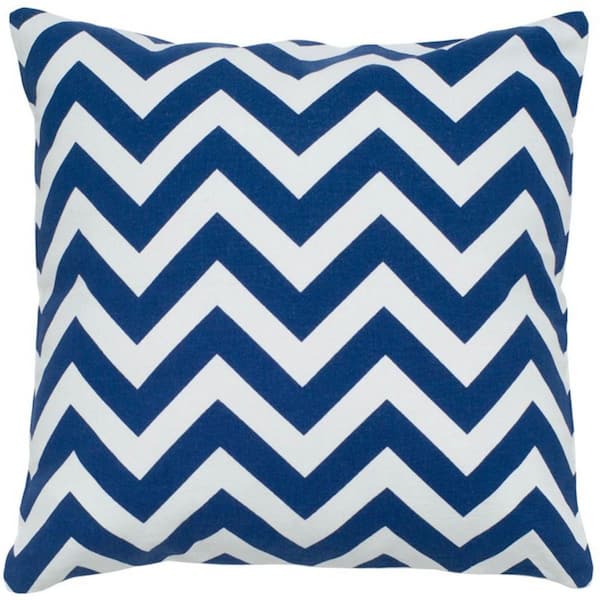 Navy Blue Solid Polyester 18 in. x 18 in. Throw Pillow