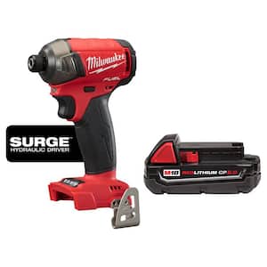 M18 FUEL SURGE 18V Lithium-Ion Brushless Cordless 1/4 in. Hex Impact Driver with (1) 2.0Ah Battery