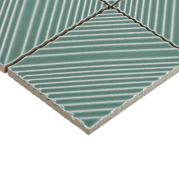 Daltile Revalia Remix Sage Green 12 in. x 16 in. Glossy Ceramic