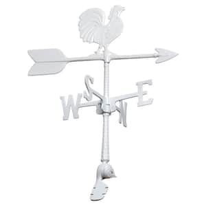 24 in. Aluminum Rooster Weathervane - White