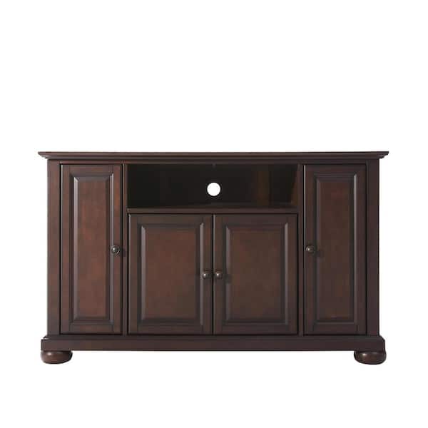 CROSLEY FURNITURE Alexandria 48 in. Mahogany Wood TV Stand Fits TVs Up to 60 in. with Storage Doors
