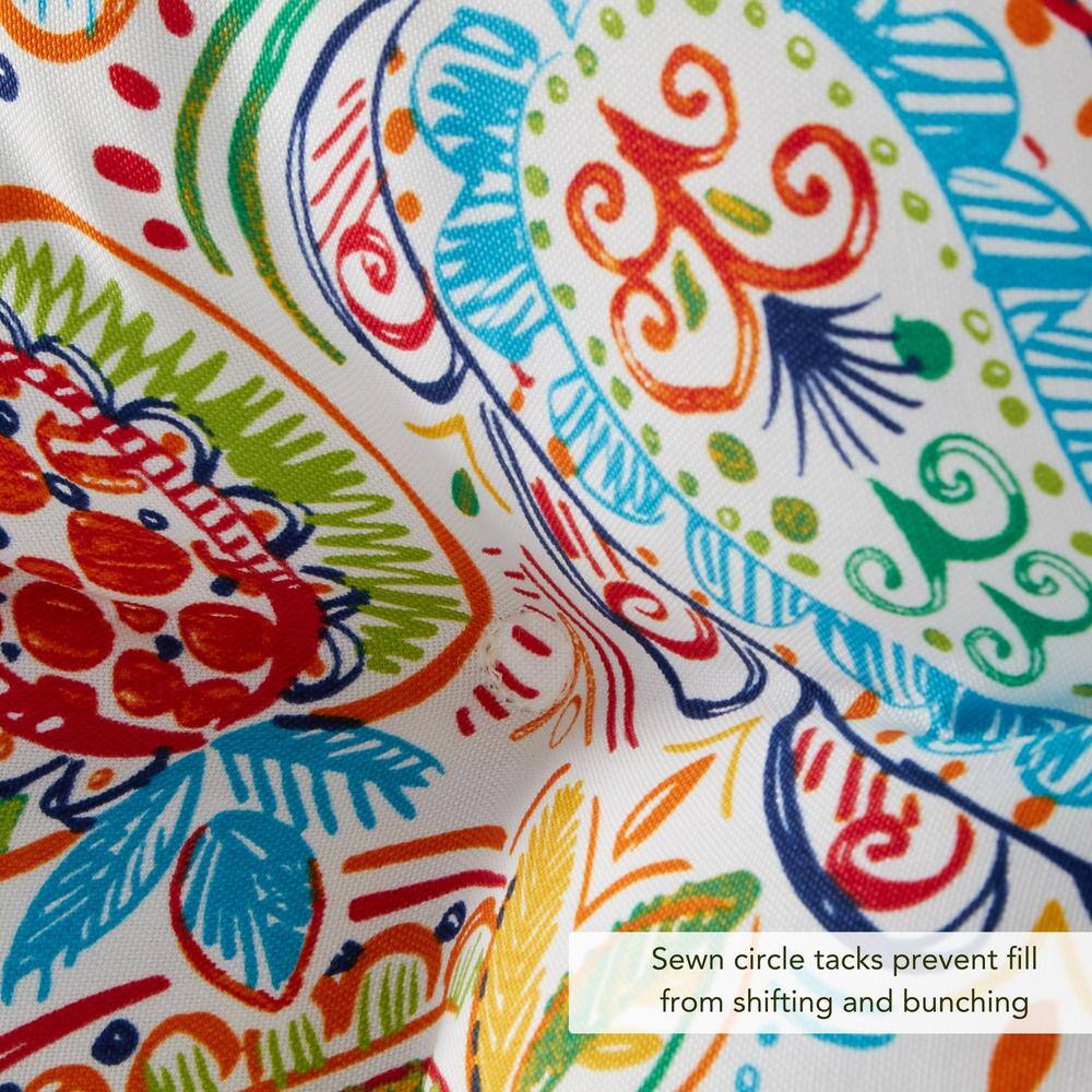 Jamboree Paisley Multicolor Polyester Outdoor Chair Cushion
