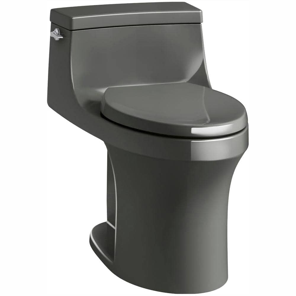 San Souci Comfort Height Collection K-5172-58 1.28 GPF Floor Mounted One-Piece Compact Elongated Chair Height Toilet with Quiet-Close Seat and Left -  Kohler, K517258