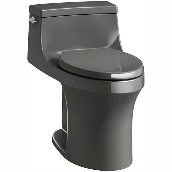 KOHLER San Souci 1-Piece 1.28 GPF Single Flush Elongated Toilet in Thunder Grey, Seat Included