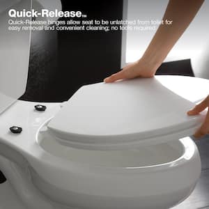 Wellworth Elongated Grip Tight Bumpers Front Toilet Seat in White