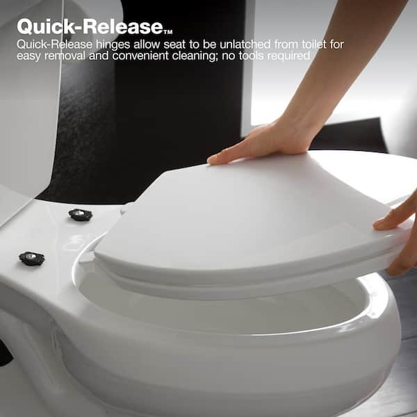 Wellworth Round Grip Tight Bumpers Front Toilet Seat in White