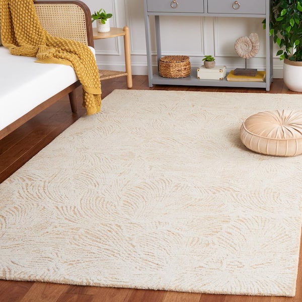 Ebony Gold/Ivory 8 ft. x 10 ft. Floral Area Rug