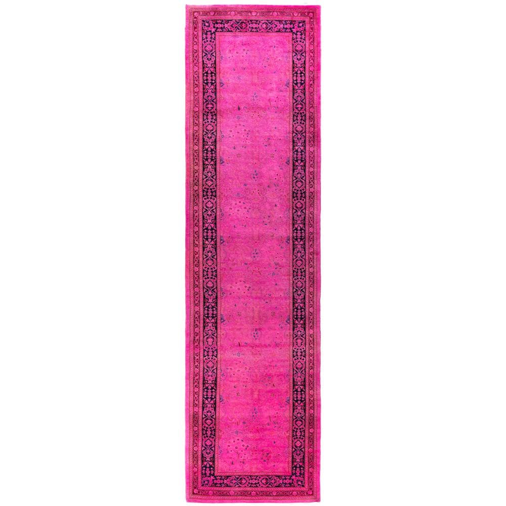 Fine Vibrance Pink 3 X 12 Hand Knotted Wool Indoor Area Rug price history on PriceWatchPro