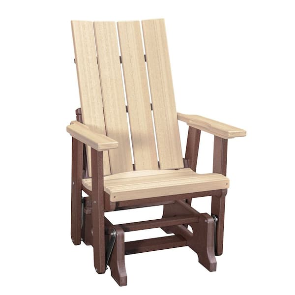 American Furniture Classics Brandon Series 27 in. 1-Person Brown High Density Polyethylene Plastic Outdoor Glider