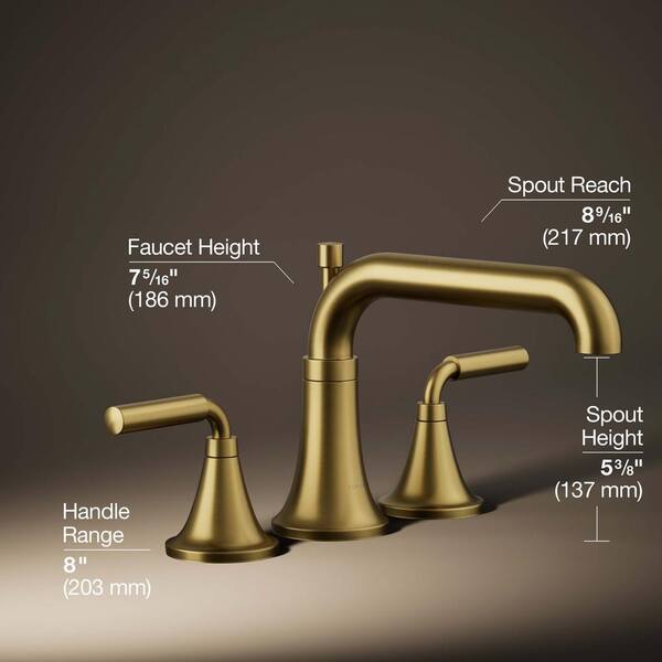 KOHLER Tone 2-Handle Tub Faucet Trim Kit in Vibrant Brushed Moderne Brass