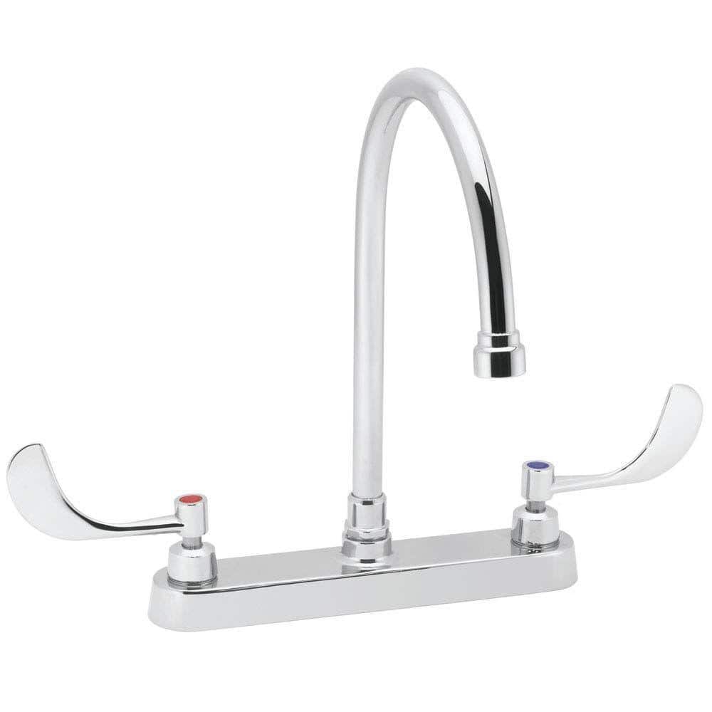 Polished Chrome Dual-Handle Gooseneck Widespread Bathroom Faucet