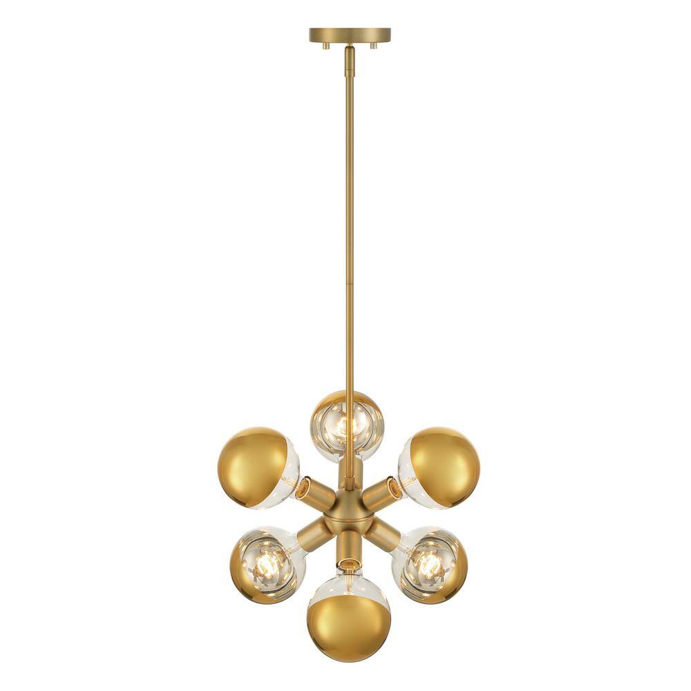 Gambit Brushed Gold 7" Mid-Century Modern Pendant Light
