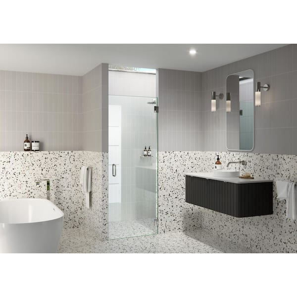 26.5 in. W x 78 in. H Pivot/Hinged Frameless Shower Door in Chrome - Door Only - Width Adj 26.875 - 27.275