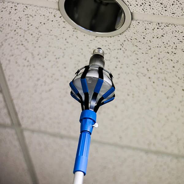 Light Bulb Changer Kit Extension Reach Pole Gripper Tool No Ladder 11ft 